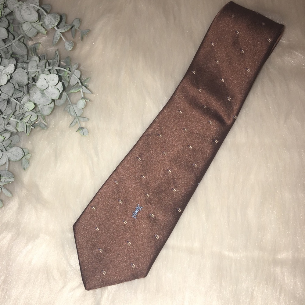 Vintage YVES SAINT LAURENT Brown Men’s Neck Tie